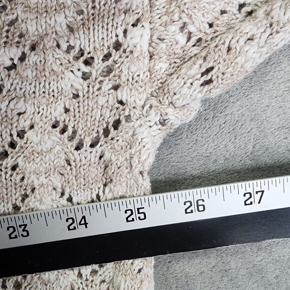 Womens Beige Belldini Open Front Knit Cardigan Sweater Short Sleeve Size L - Picture 7 of 9